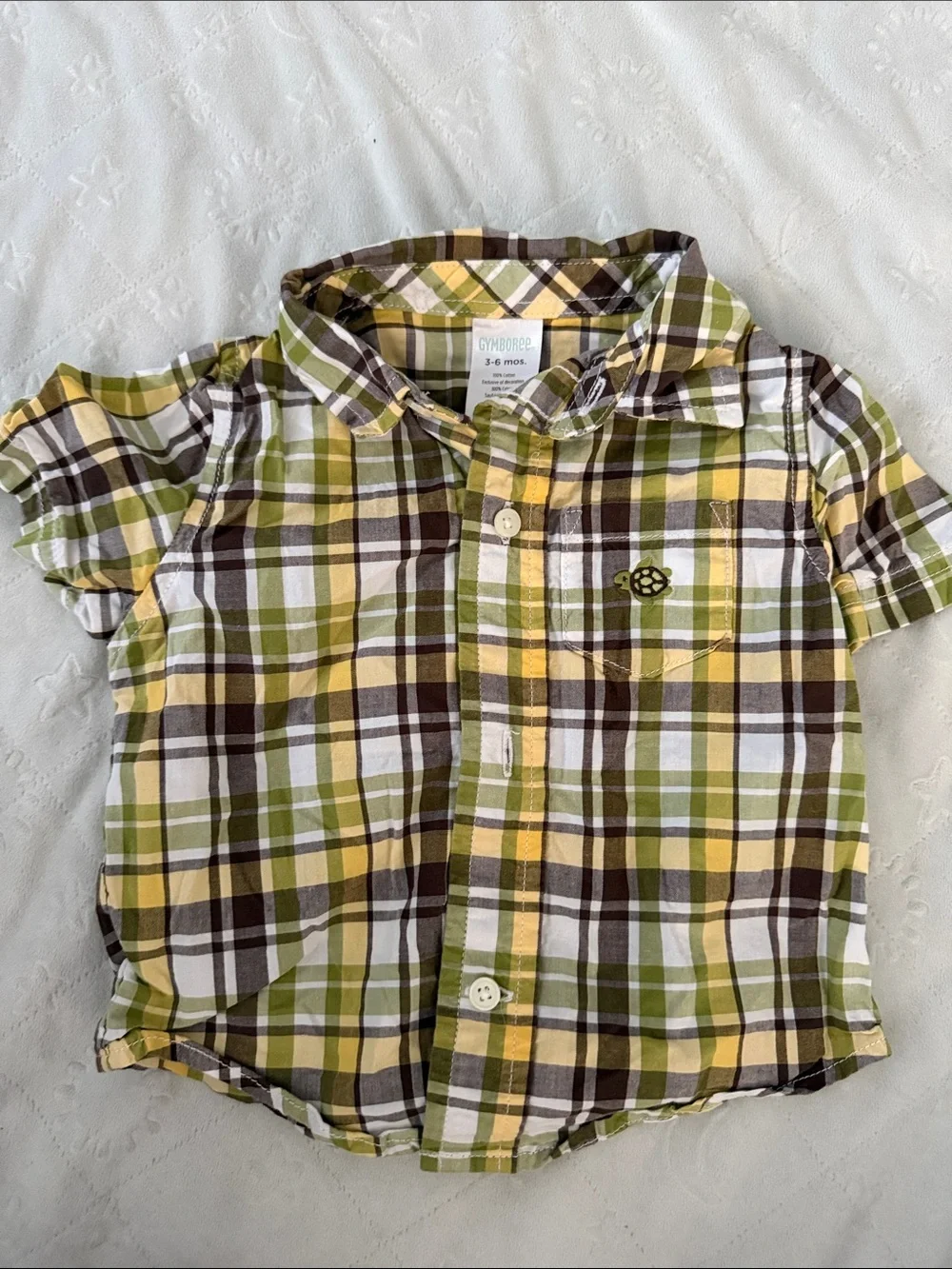 Gymboree Plaid Button-Front Baby Shirts in Red, Blue & Yellow 3-6 months